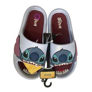 Disney Lilo & Stitch Women’s Comfort Slide Sandals Blue Ohana Beach